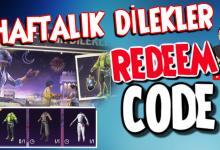 haftalık dilekler kodları pubg